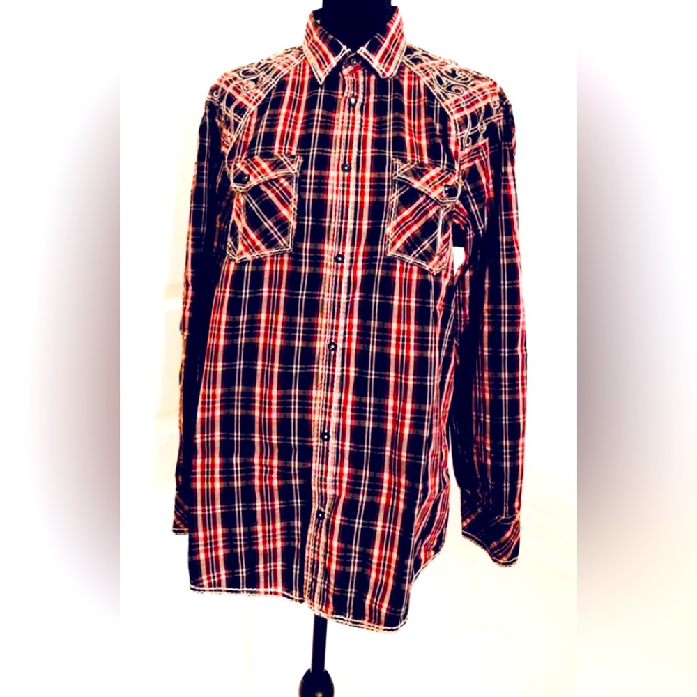 ROAR Men Long Sleeve Shirt Embroidered size L